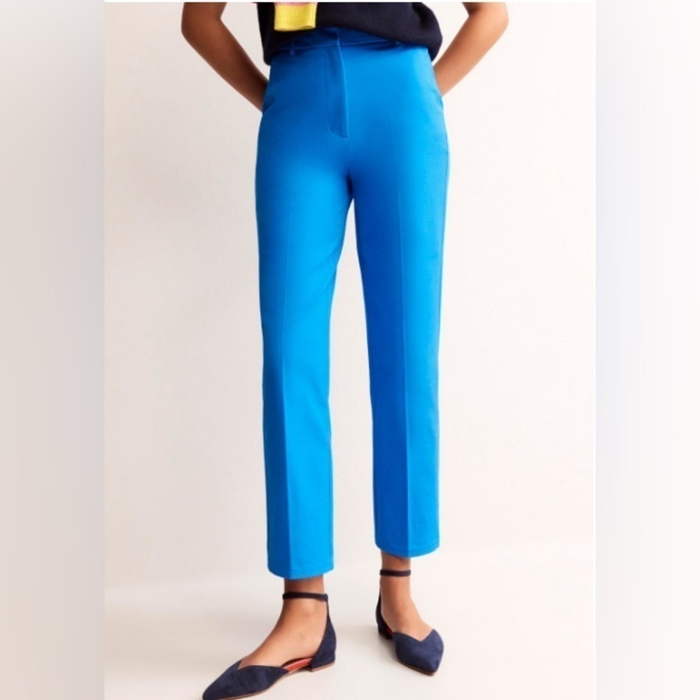 Boden Ponte Knit High Rise Cropped Pants Size 6 Blue Skinny Leg Sz 6